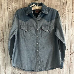 Levi's Womens Denim Western Shirt - Blue
